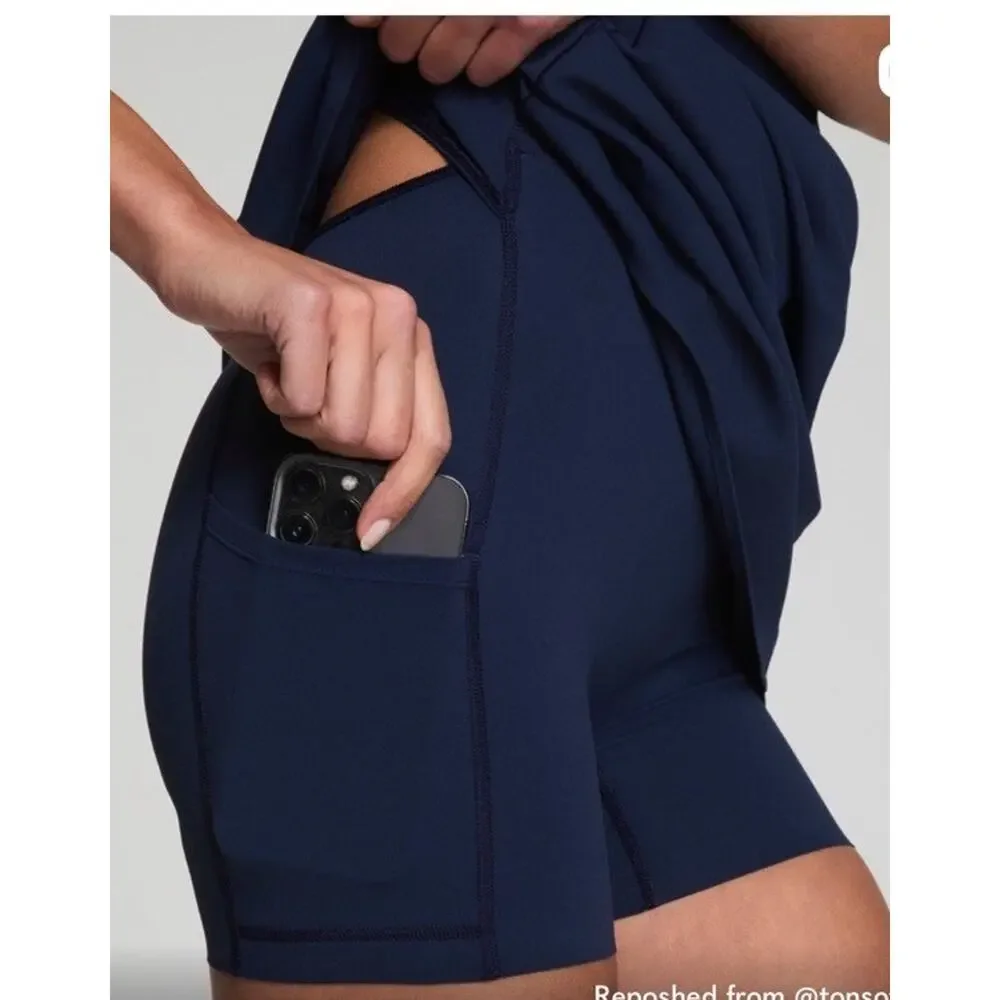 SPANX Shape Get Moving Zip Front Dress Shorts Underneath Navy Sz M NEW NWT $138 - Picture 3 of 15